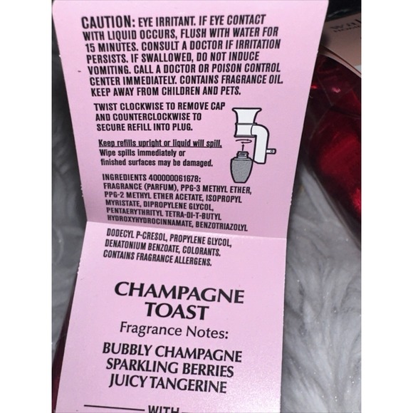 4 Bath Body Works CHAMPAGNE TOAST Wallflower Home Scent Oil Refill Bulb NEW B8 - Picture 9 of 10